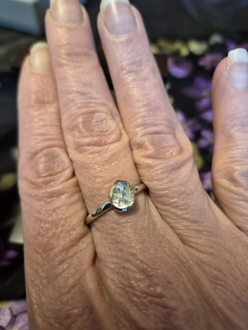 NWT Genuine Lab Created .25ct. Polki Diamond Solitaire Ring In Solid Sterling 10